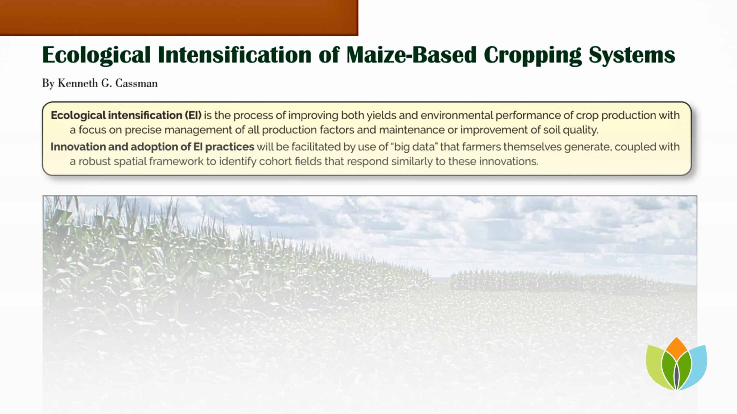 Ecological Intensification of Maize-Based Cropping Systems
