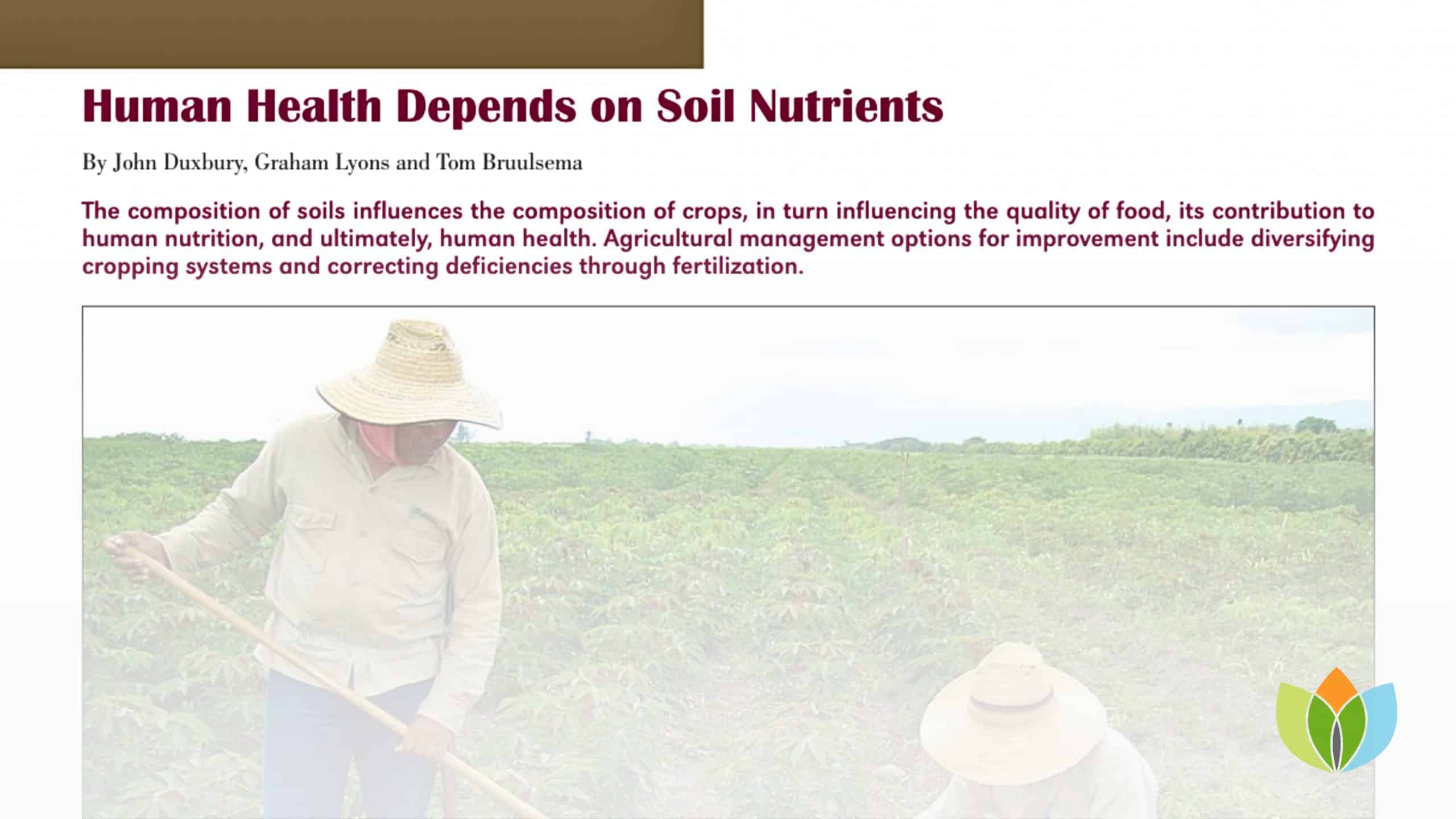 Human Health Depends on Soil Nutrients